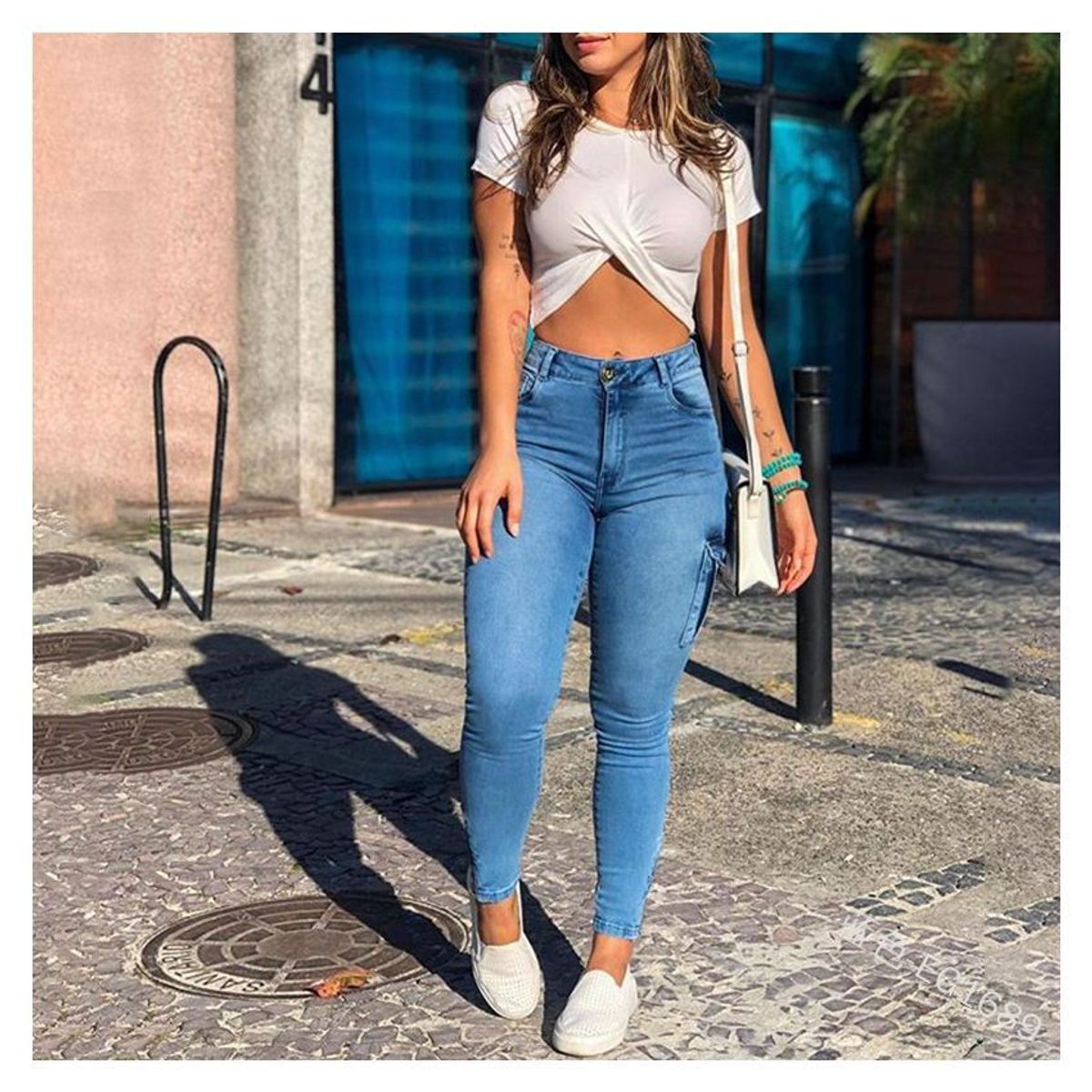 BLWOENS - Jeans casuales de moda para mujeres - Azul