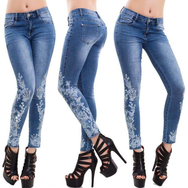 BLWOENS - Jeans casuales de moda para mujeres - Azul