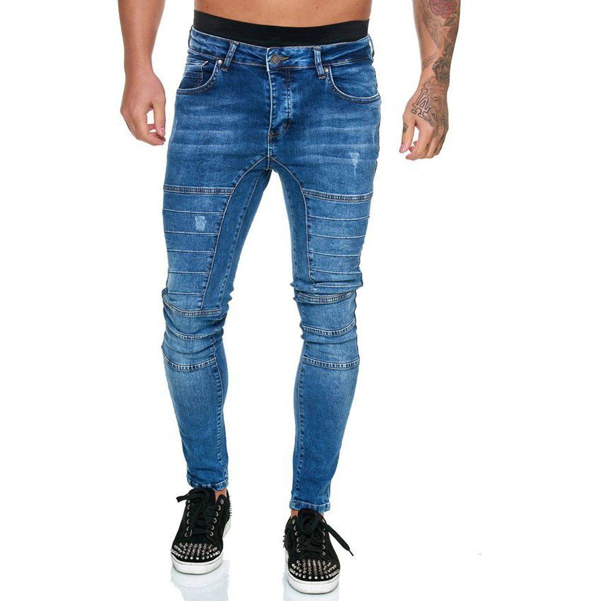 BLWOENS - Jeans casuales de moda para hombres - Azul