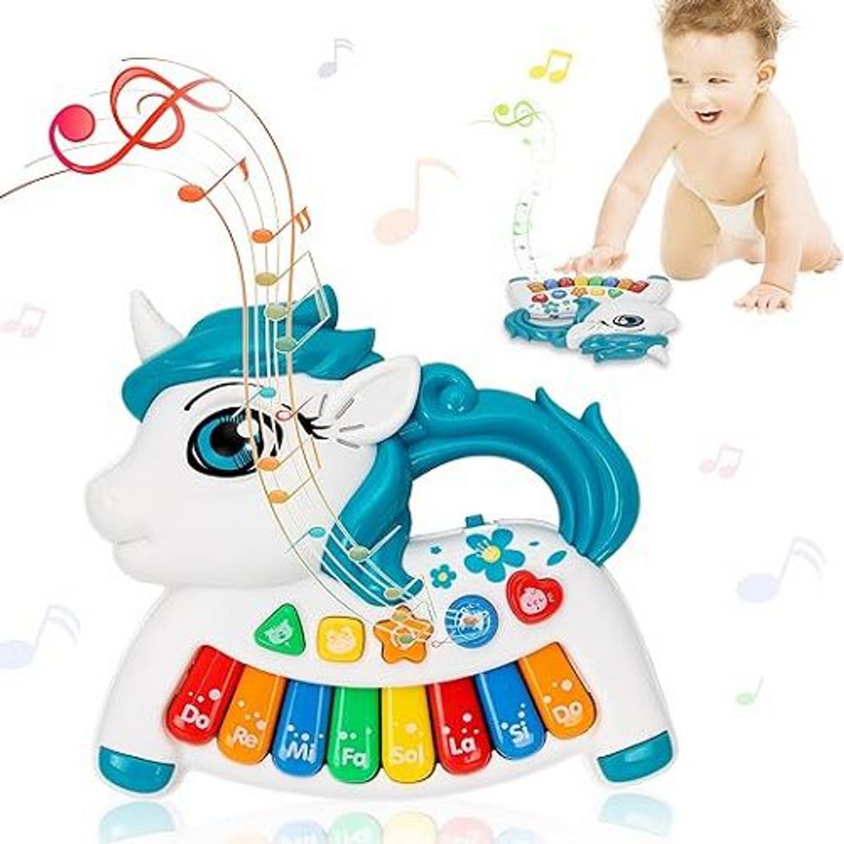 GENERICO - JUGUETE MUSICAL - PIANO MUSICAL DE UNICORNIO