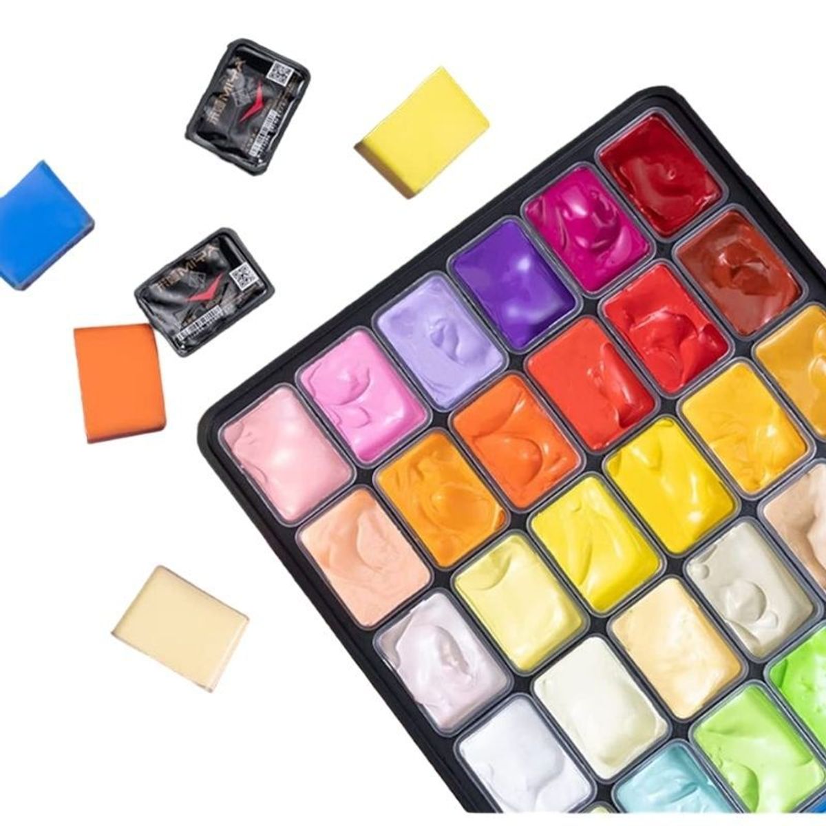 GENERICO - Miya Pintura acrílica - Set 42 colores / 90ml Jelly Cup - NEGRO