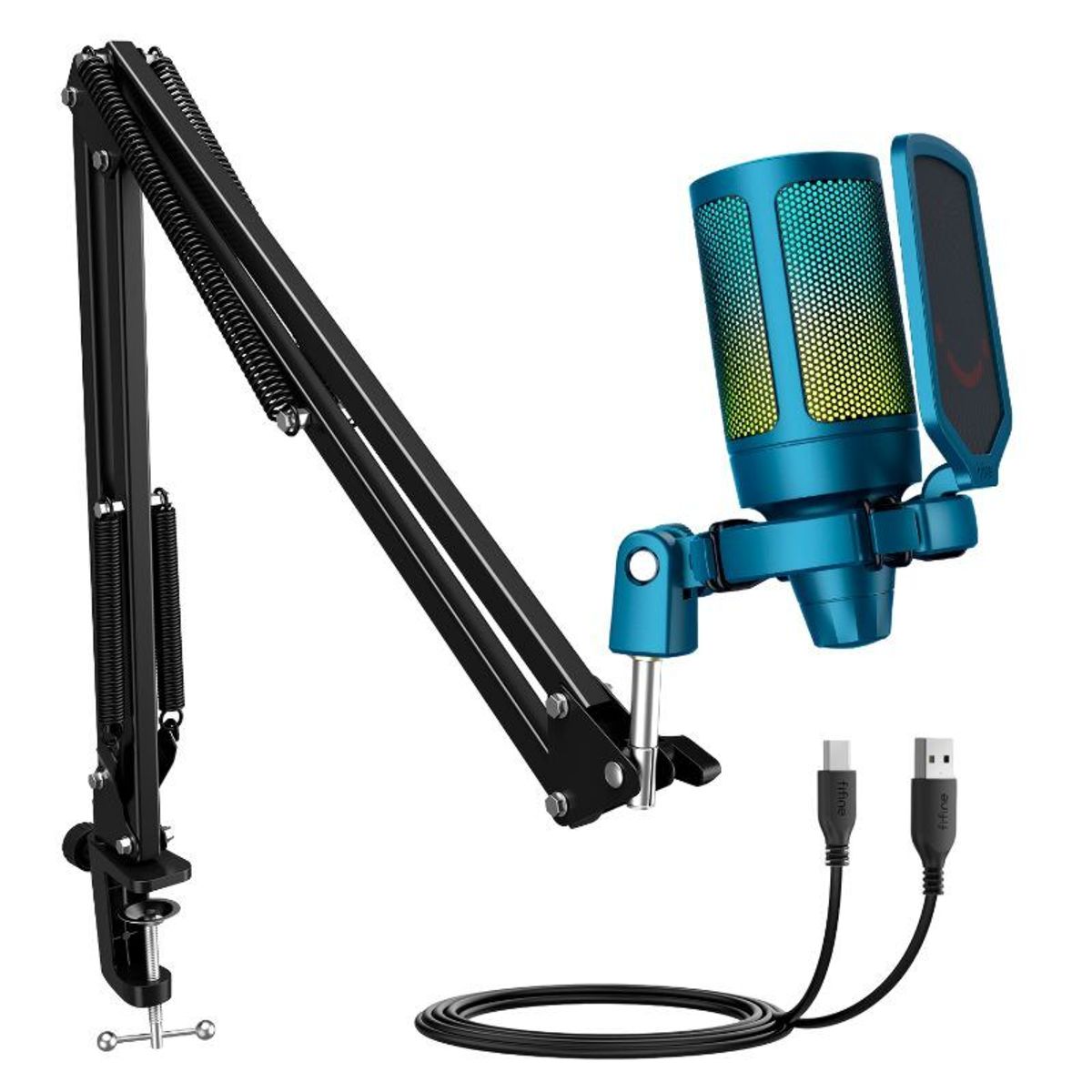 FIFINE - Micrófono Fifine A6T BLUE Soporte de brazo