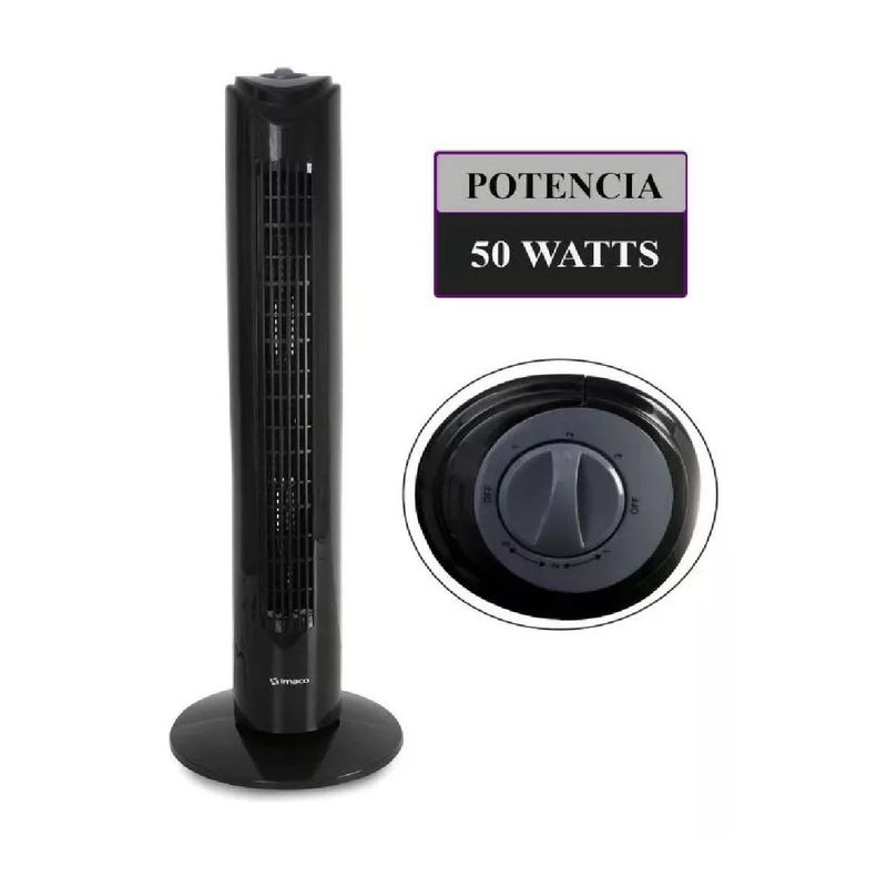 IMACO - Ventilador De Torre De 3 Velocidades Imaco 50 W - Bajo Ruido