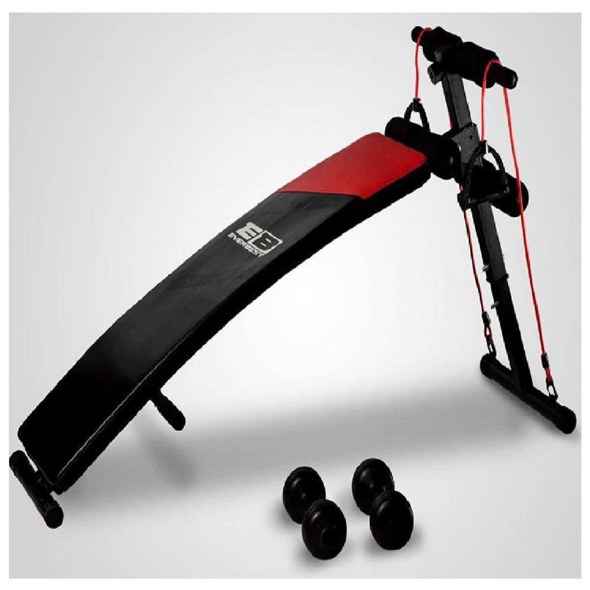 ALPHA GYM - Banca abdominal multifuncional Entrenador abdominal  pesas  ligas