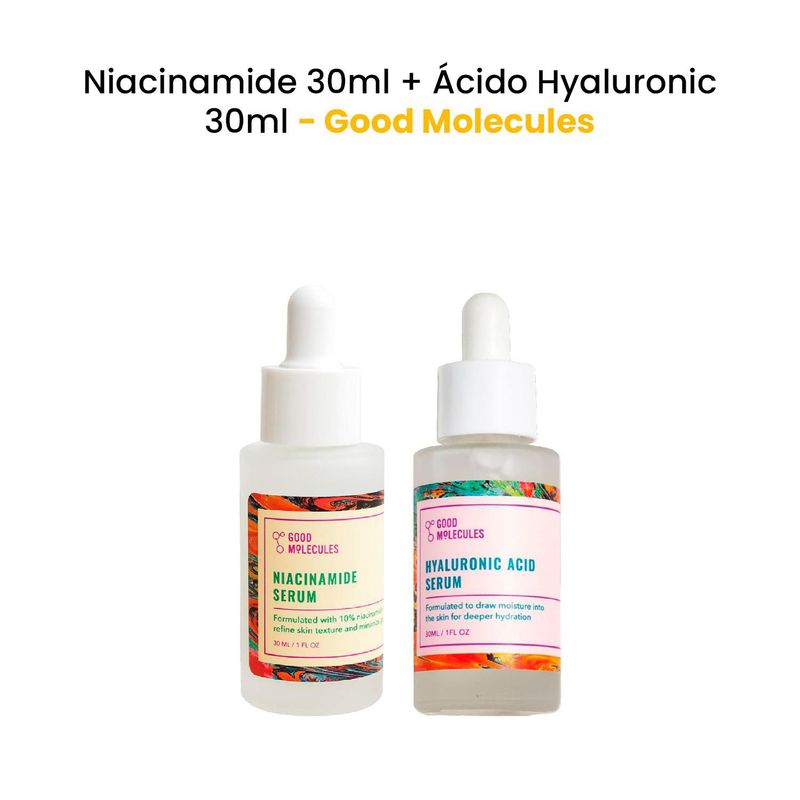 GOOD MOLECULES - Niacinamide 30ml - Ácido Hyaluronic 30ml - Good Molecules