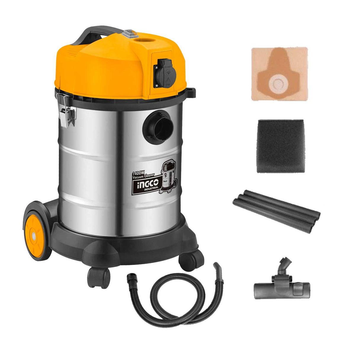 INGCO TOOLS - ASPIRADORA DE POLVO Y AGUA INGCO 30 LITROS CAPACIDAD HOTELES