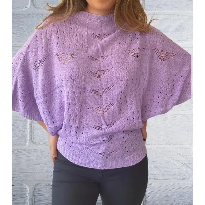 GENERICO - Chompa Calada Lila Mujer Mandalay Knits.