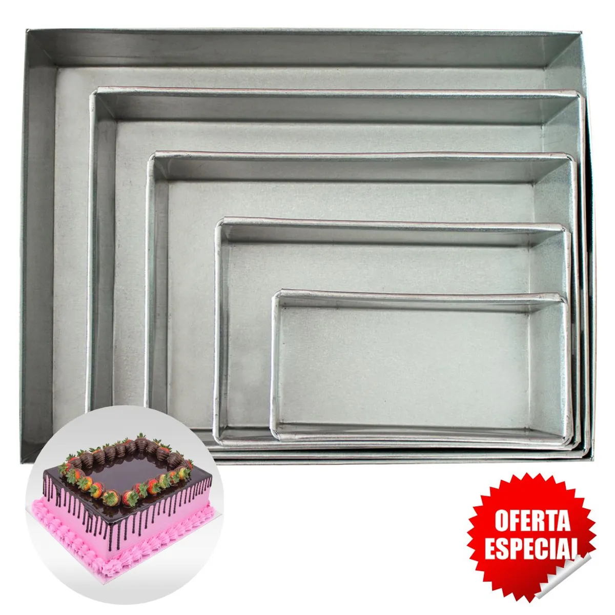 GENERICO - 5 Moldes RECTANGULARES para reposteria