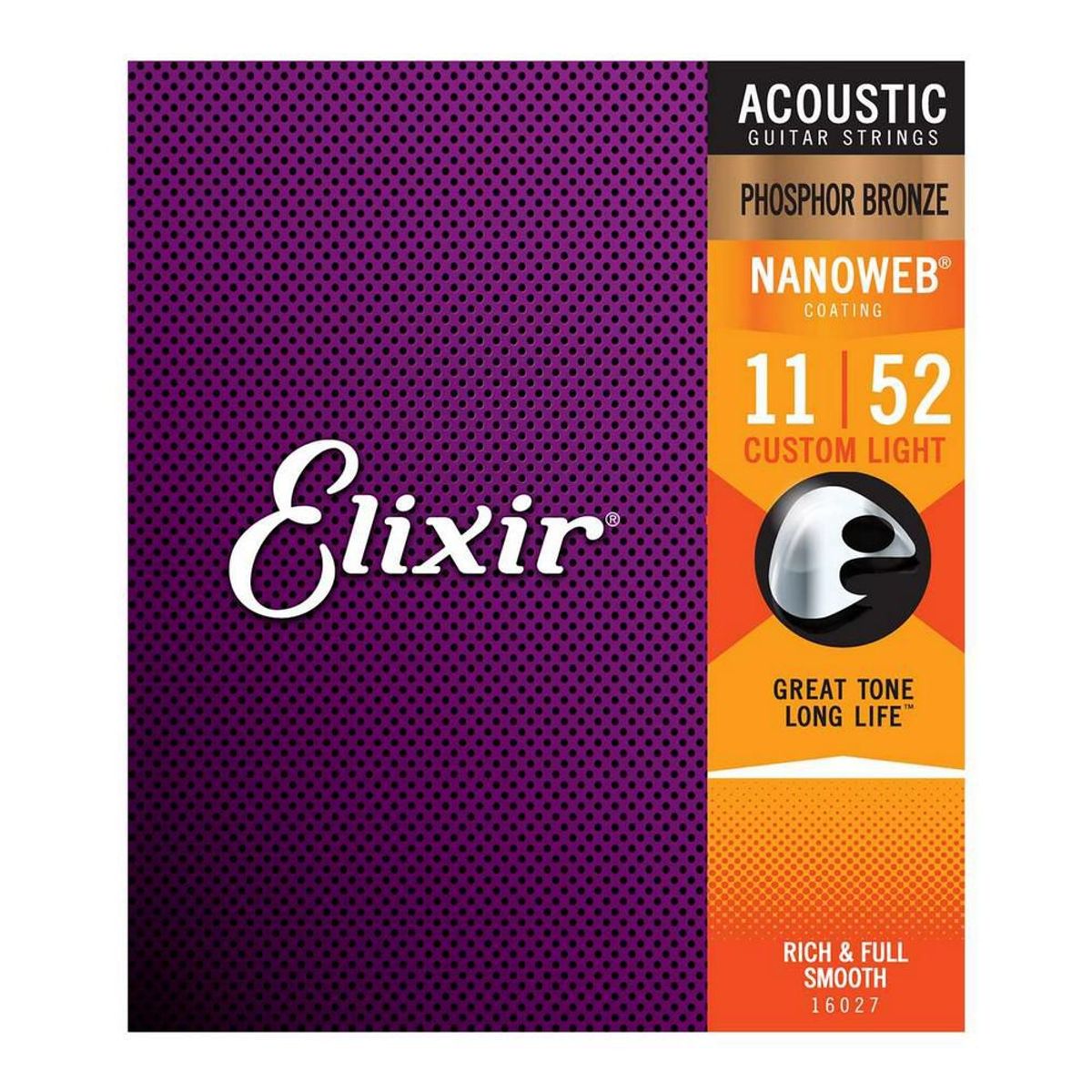 ELIXIR - Cuerdas para guitarra Acustica ELIXIR 16027 Custom Light