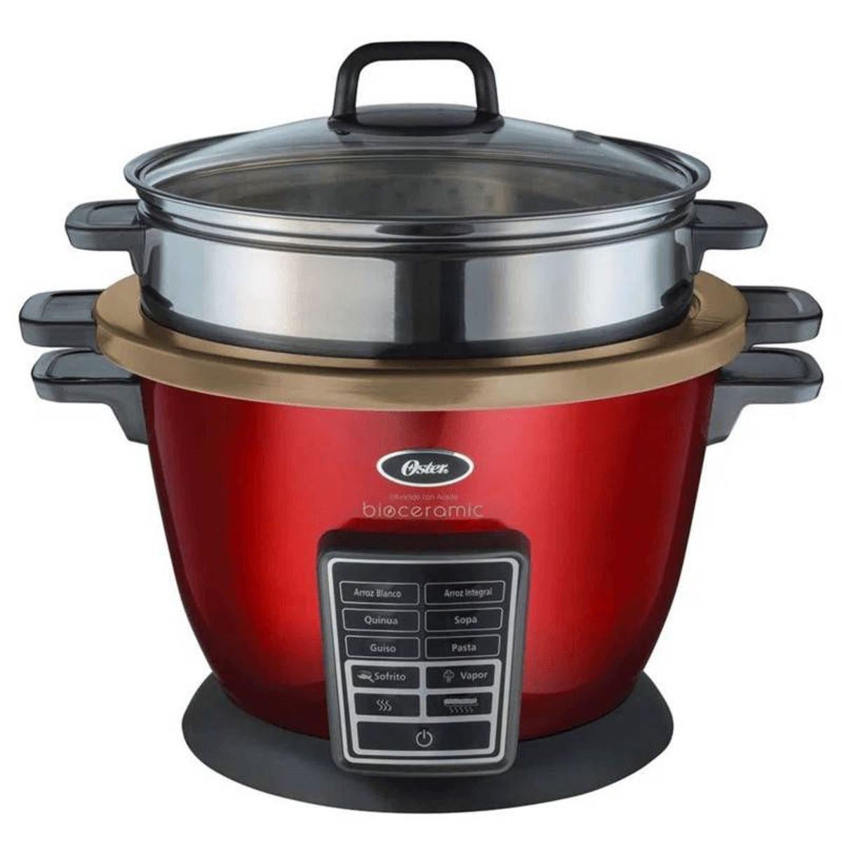 OSTER - Arrocera 2.2 lt multifunción 10 en 1 Oster con Bioceramic CKSTRC9030R Roja