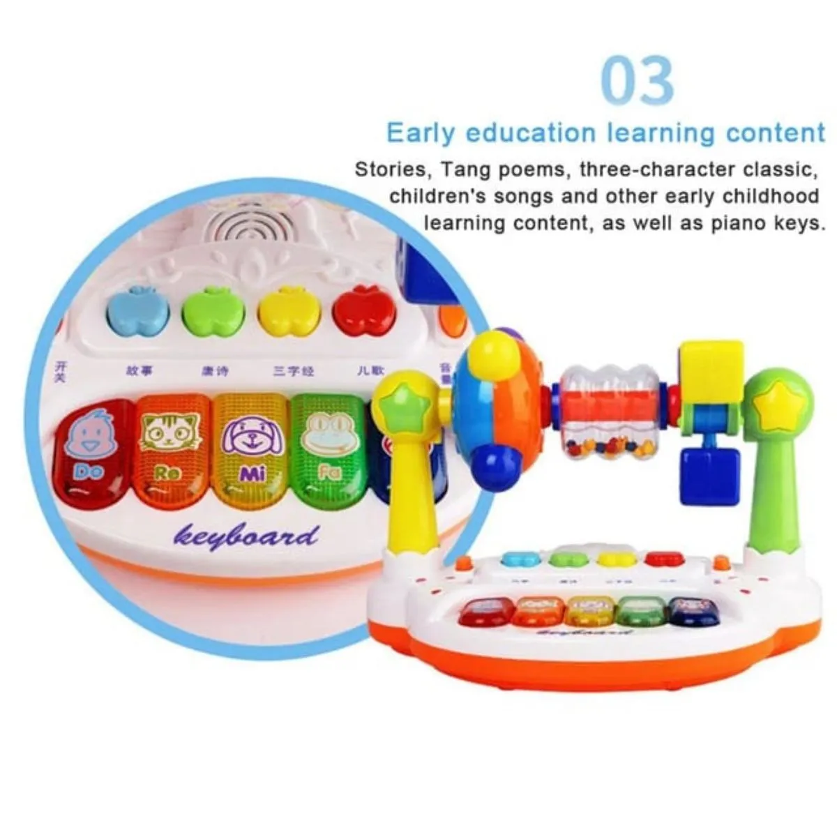 GENERICO - PIANO KINGDOM MUSICAL CON LUCES EDUCATIVO PARA BEBES