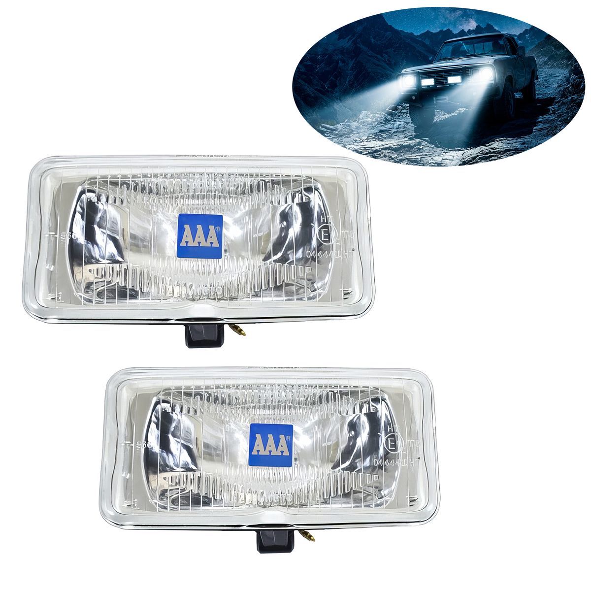 GENERICO - Faro Neblinero Rectangular Halógeno Blanco 550 Duo