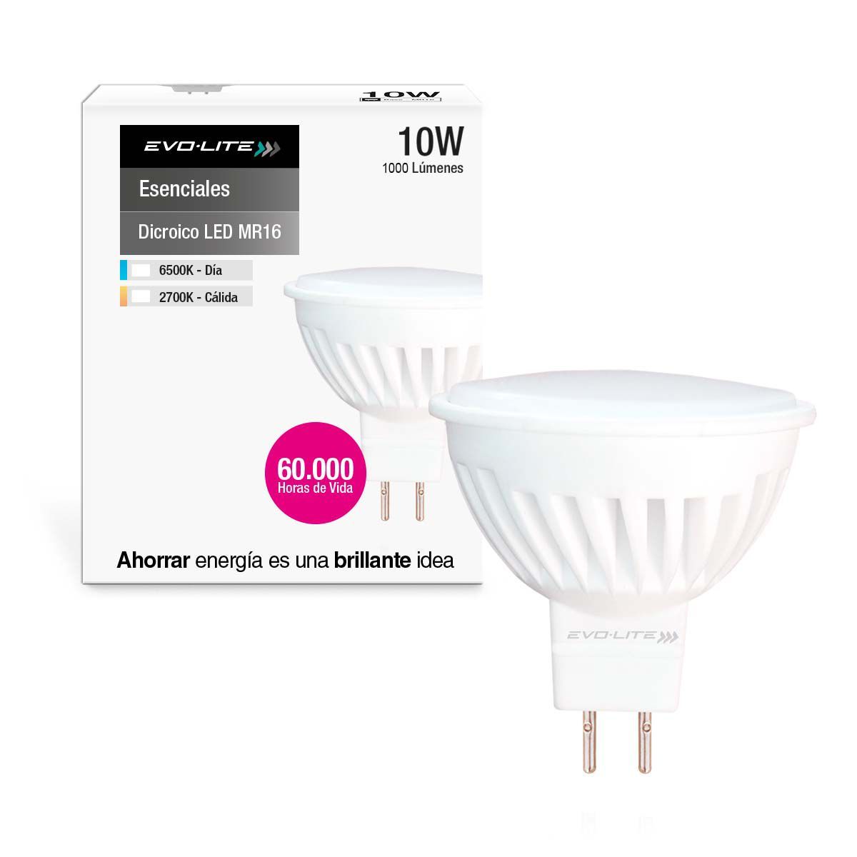 EVOLITE - Dicroico led evolite 10w mr16 ceramico CALIDO