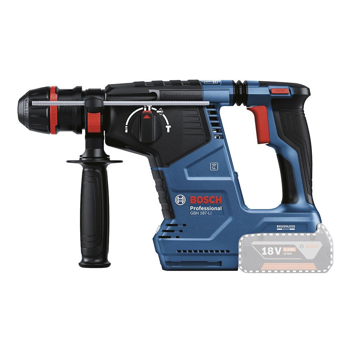 BOSCH - Rotomartillo SDS Plus 18V Brushless Baretool GBH 187-LI
