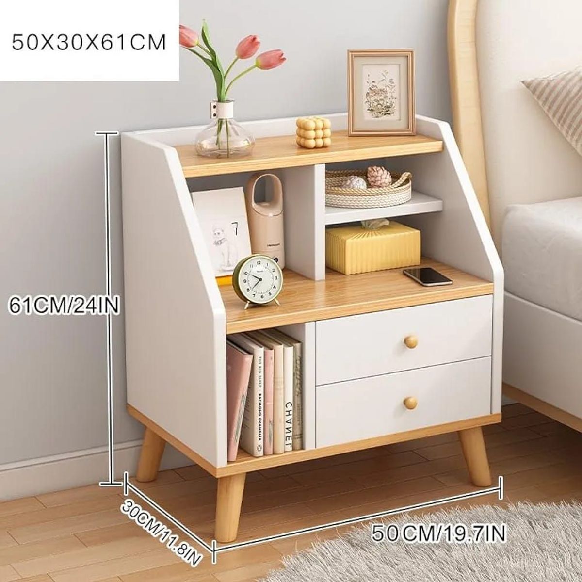 NACION MUEBLES - Velador Carlos 2 cajones