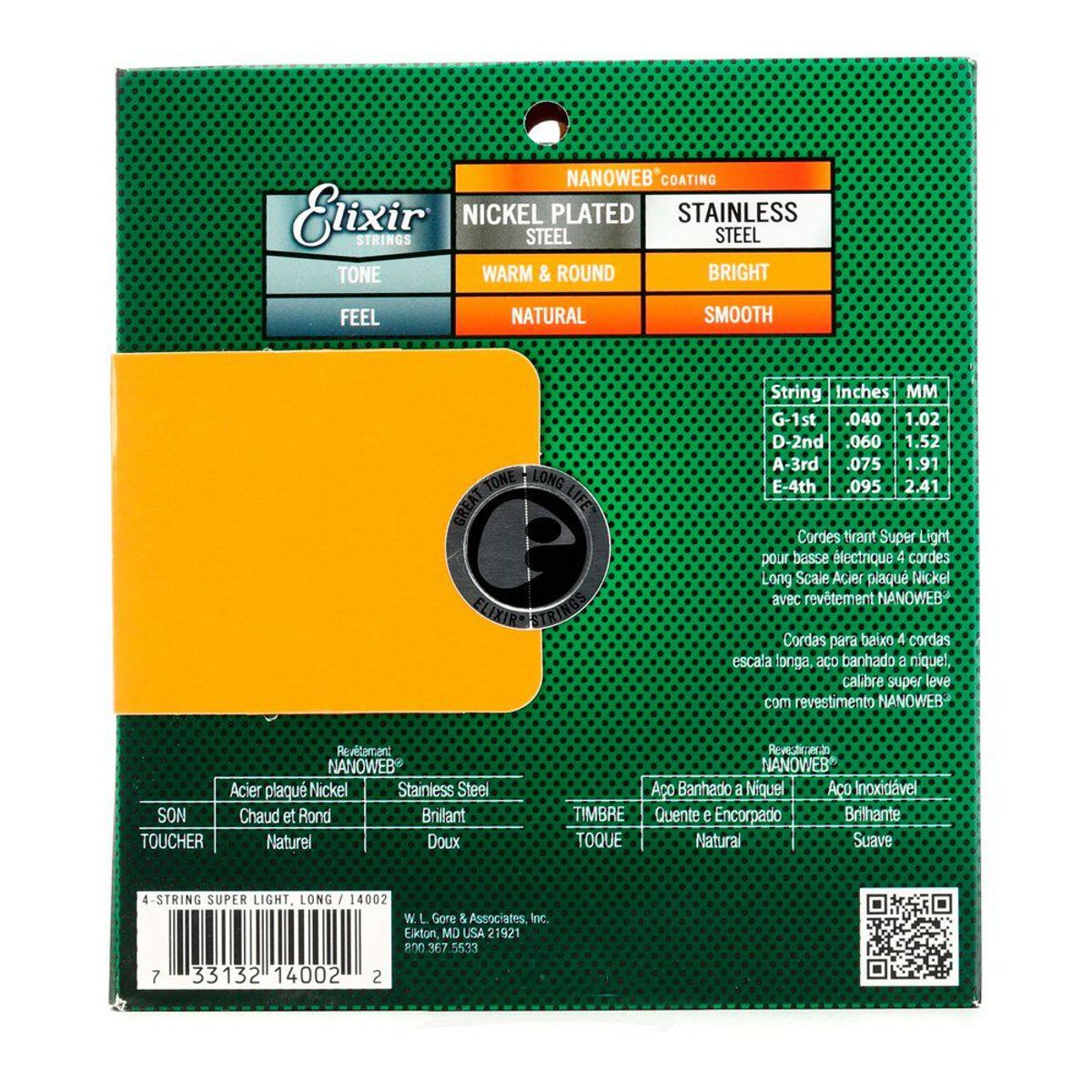 ELIXIR - Cuerdas de Bajo Niquel Nanoweb Elixir 14002
