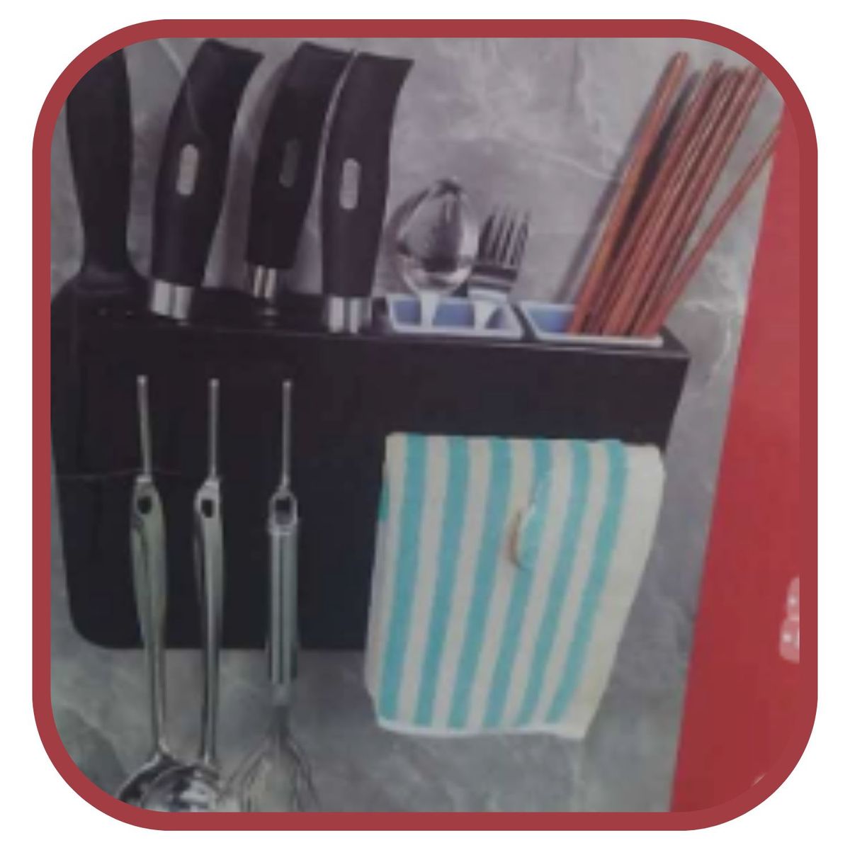 GENERICO - SOPORTE PARA UTENSILIOS DE COCINA - COLGADOR DE CUCHARONES Y CUCHILLOS