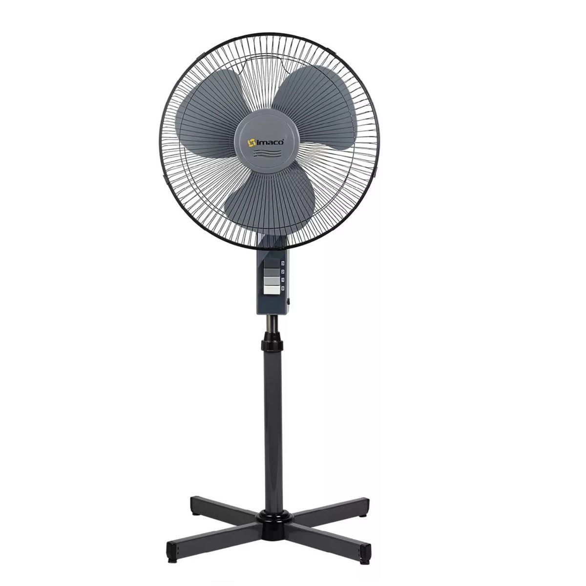 IMACO - Ventilador De Pedestal 16'' De 3 Vel Y 45 W Altura Ajustable
