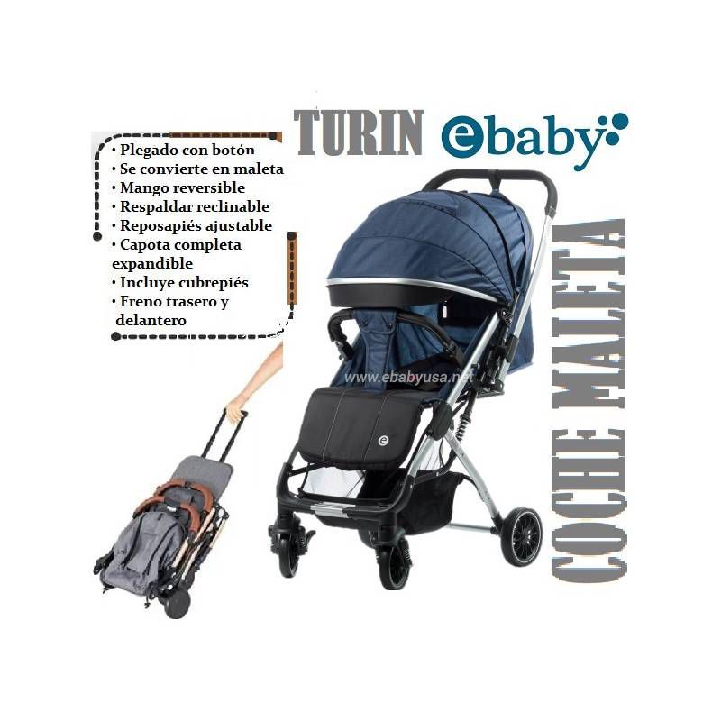 EBABY - Coche Maleta Turin Mango Reversible Azul