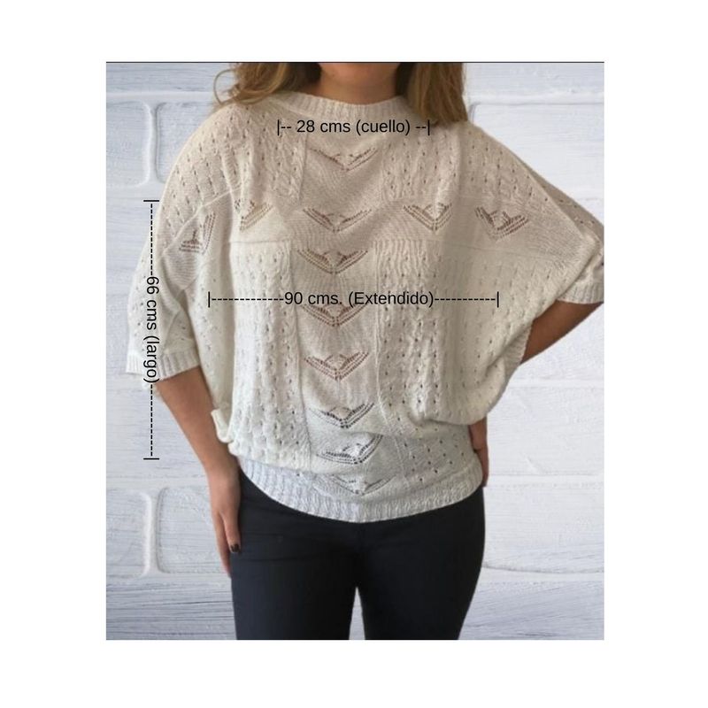 GENERICO - Chompa Calada Turquesa mujer Mandalay Knits