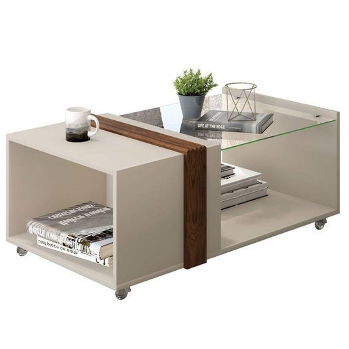 GENERICO - MESA DE CENTRO JARET - LA CASA DEL MUEBLERO - BLANCO CON CARAMELO