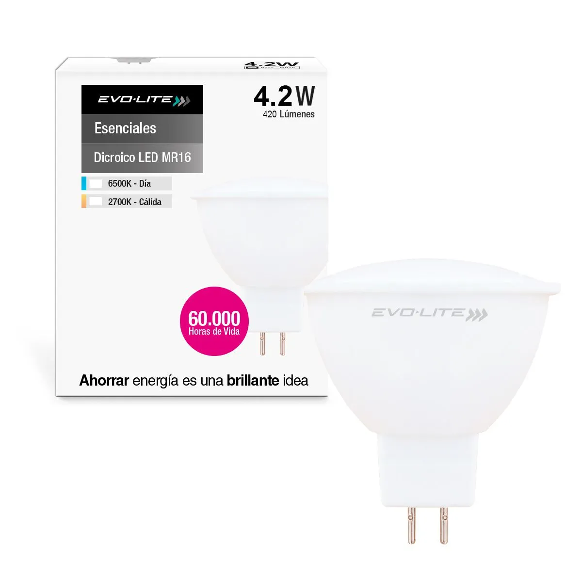 EVOLITE - Dicroico led evolite 4 w MR16 policarbonato DIA