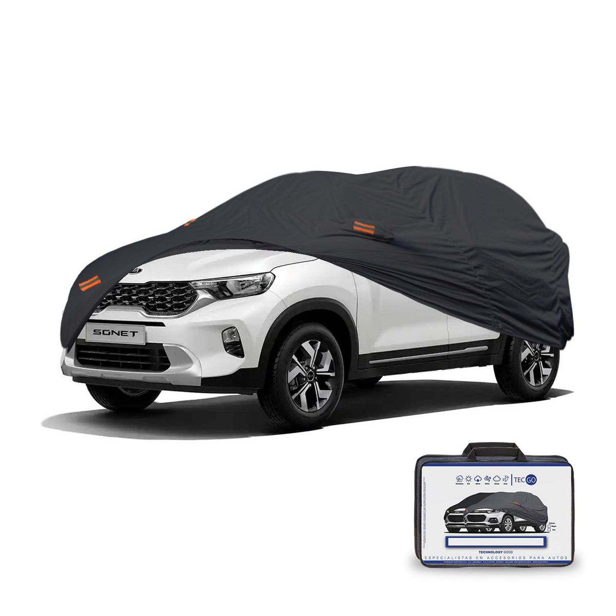 GENERICO - PROTECTOR CUBIERTA FUNDA COBERTOR TIPO KIA SONET GRIS