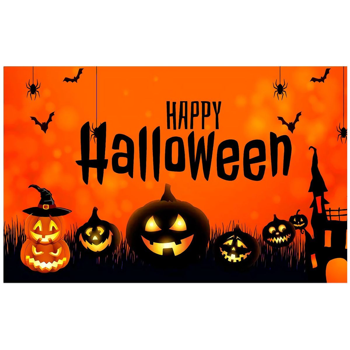 GENERICO - Fondo Bandera Flag Feliz Happy Halloween Modelo Castillo 90x150