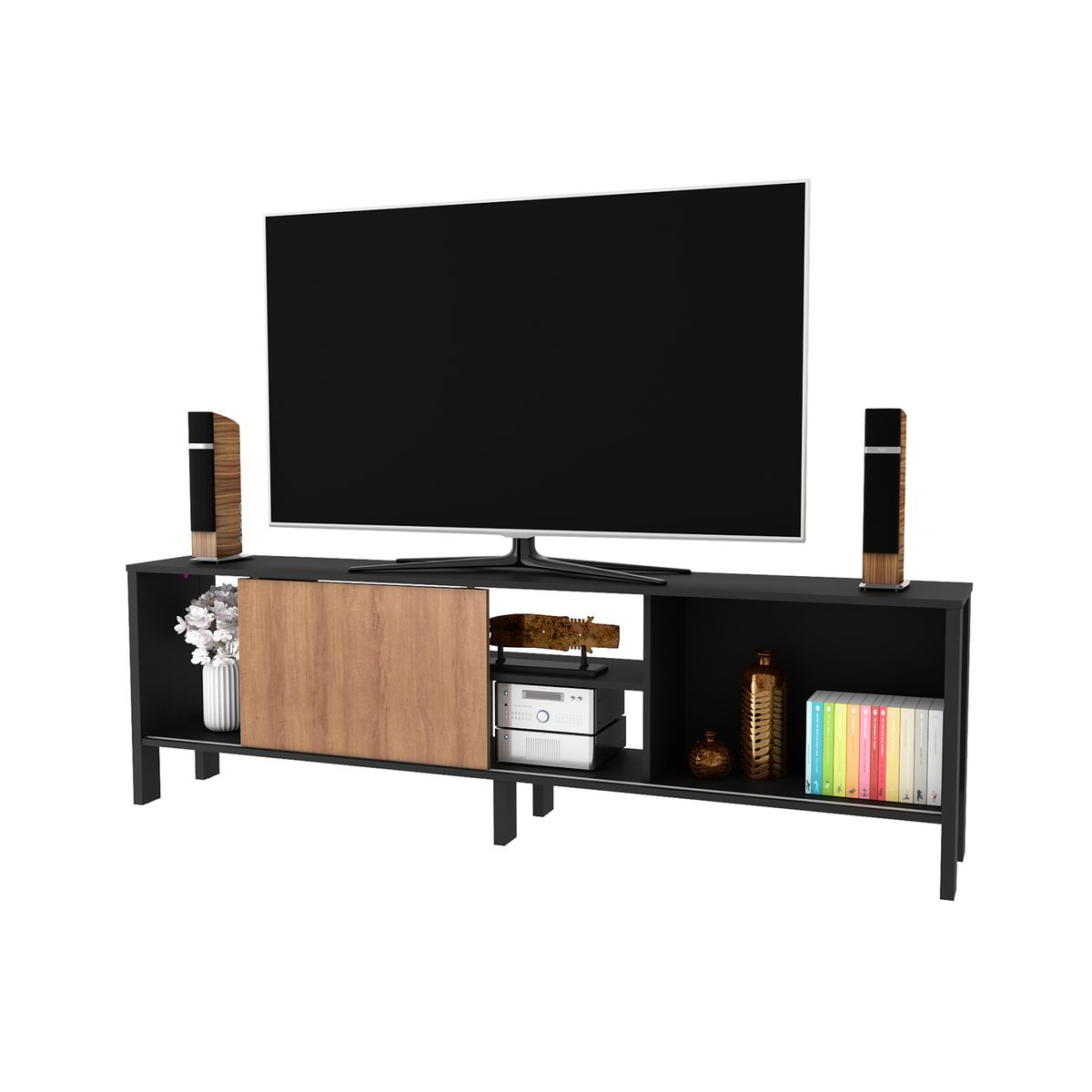 BONNO - Mueble De Tv 70 Stark NegroAlmendra Bonno