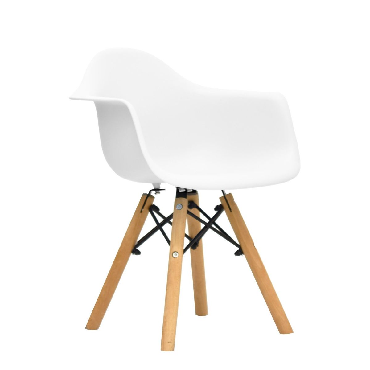 BONNO - Silla De Diseño Eames Para Niños Con Brazos Blanco Bonno