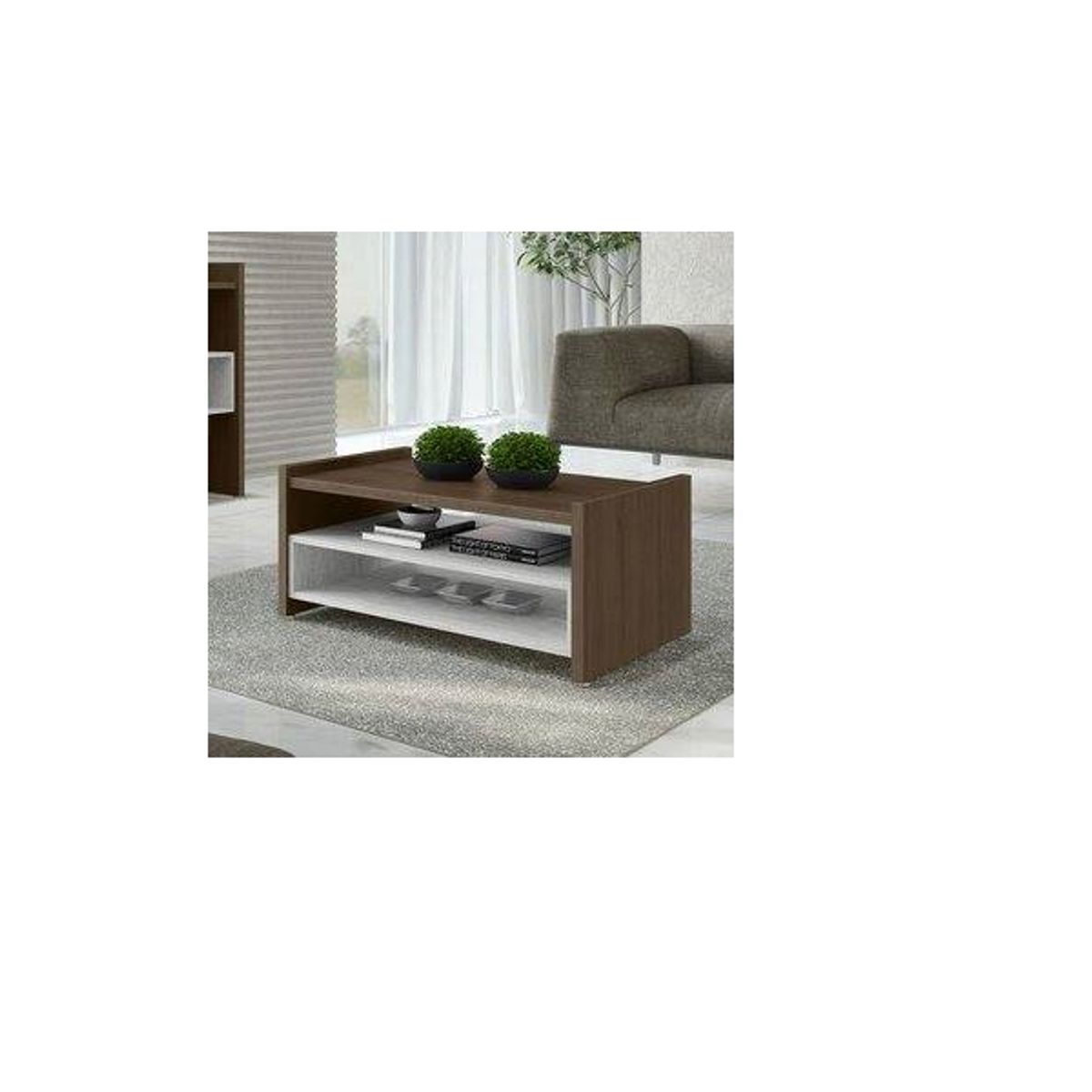 GENERICO - MESA DE CENTRO EVA - LA CASA DEL MUEBLERO - EXPRESSO CON BLANCO