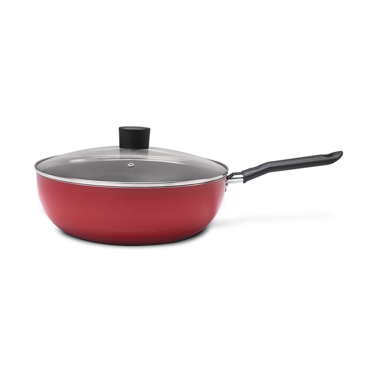 BRINOX - Wok Con Tapa 28cm 4.1L Brinox Linea Garlic Rojo