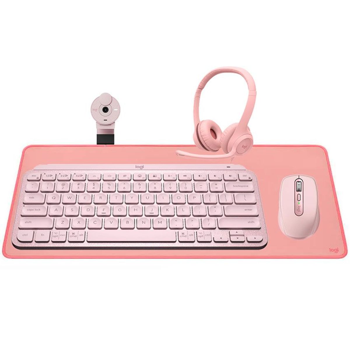 LOGITECH - combo de oficina logitech h390, mx keys mini, anywhere 3, brio 300