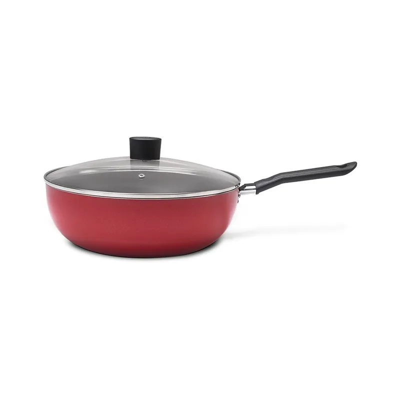 BRINOX - Wok Con Tapa 24cm 2.3L Brinox Garlic Rojo