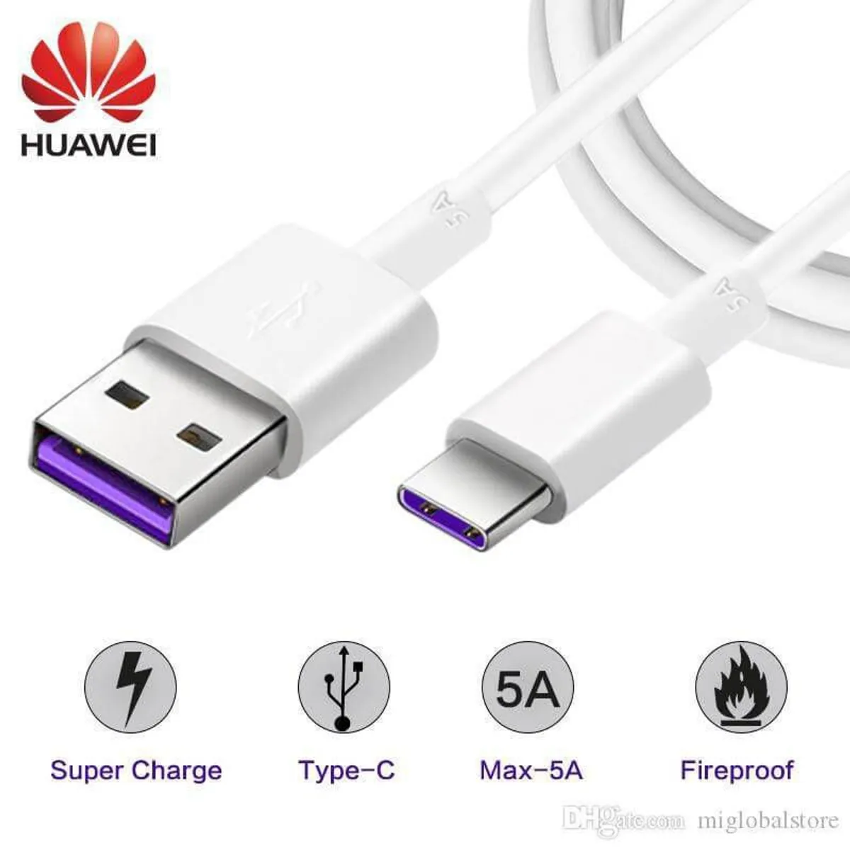 HUAWEI - Cable Huawei USB a Tipo C 5A - Blanco