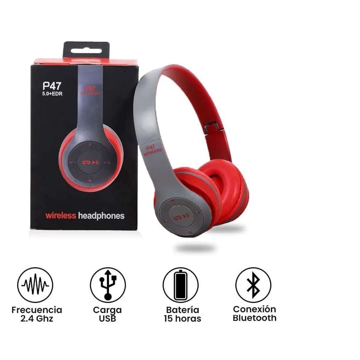 GENERICO - Audífono Inalámbrico P47 Con Bluetooth