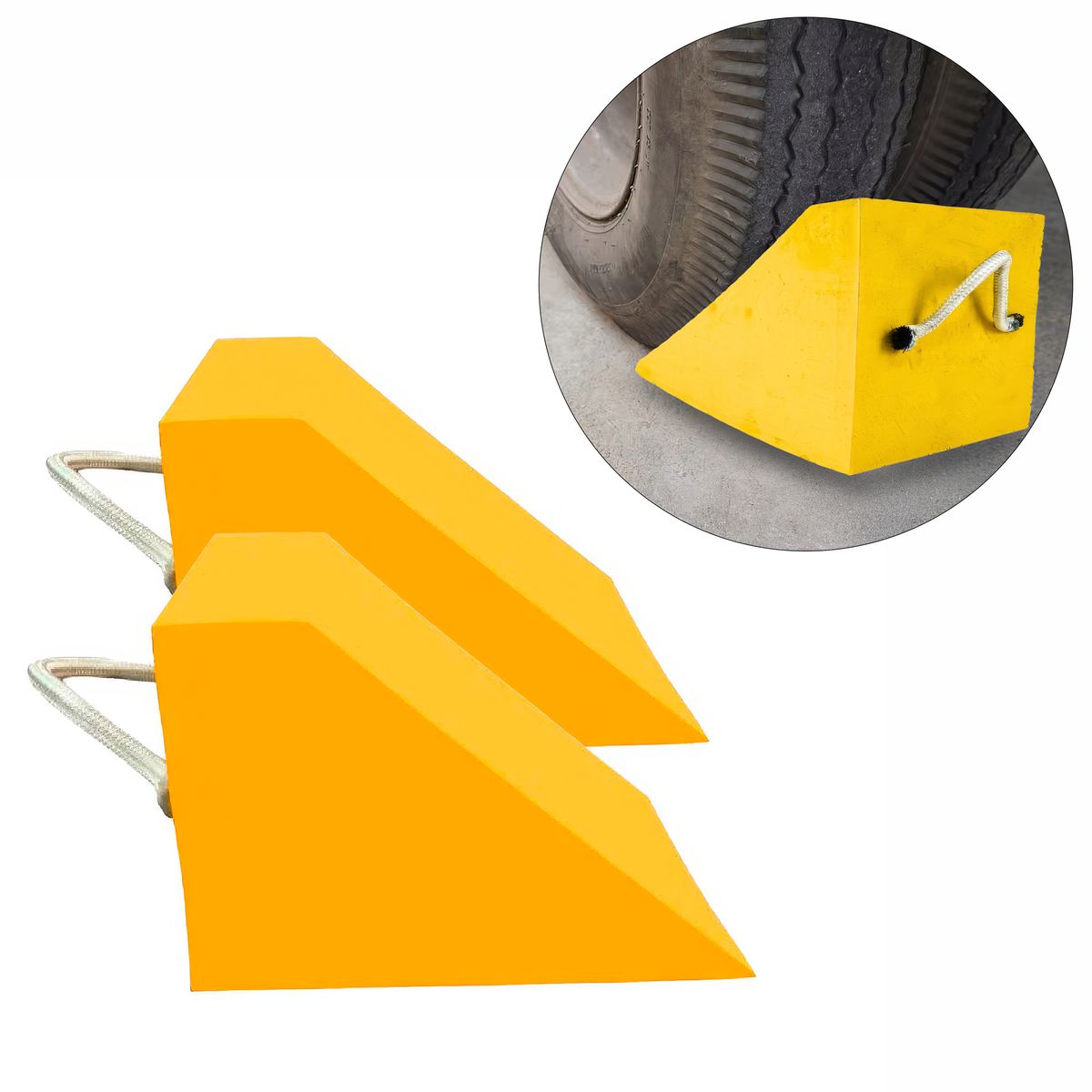 GENERICO - Taco de Seguridad Madera Nacional 20x16x16cm Recto Chico Par