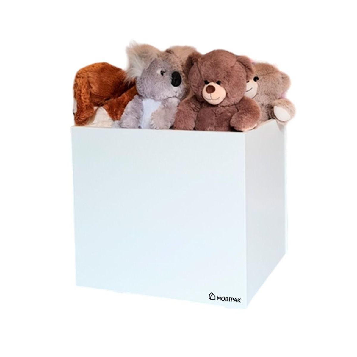 GENERICO - Baúl con ruedas blanco para juguetes 30 x 30 cm