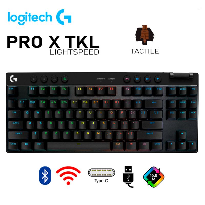 LOGITECH - TECLADO LOGITECH PRO X TKL LIGHTSPEED USB BLACK