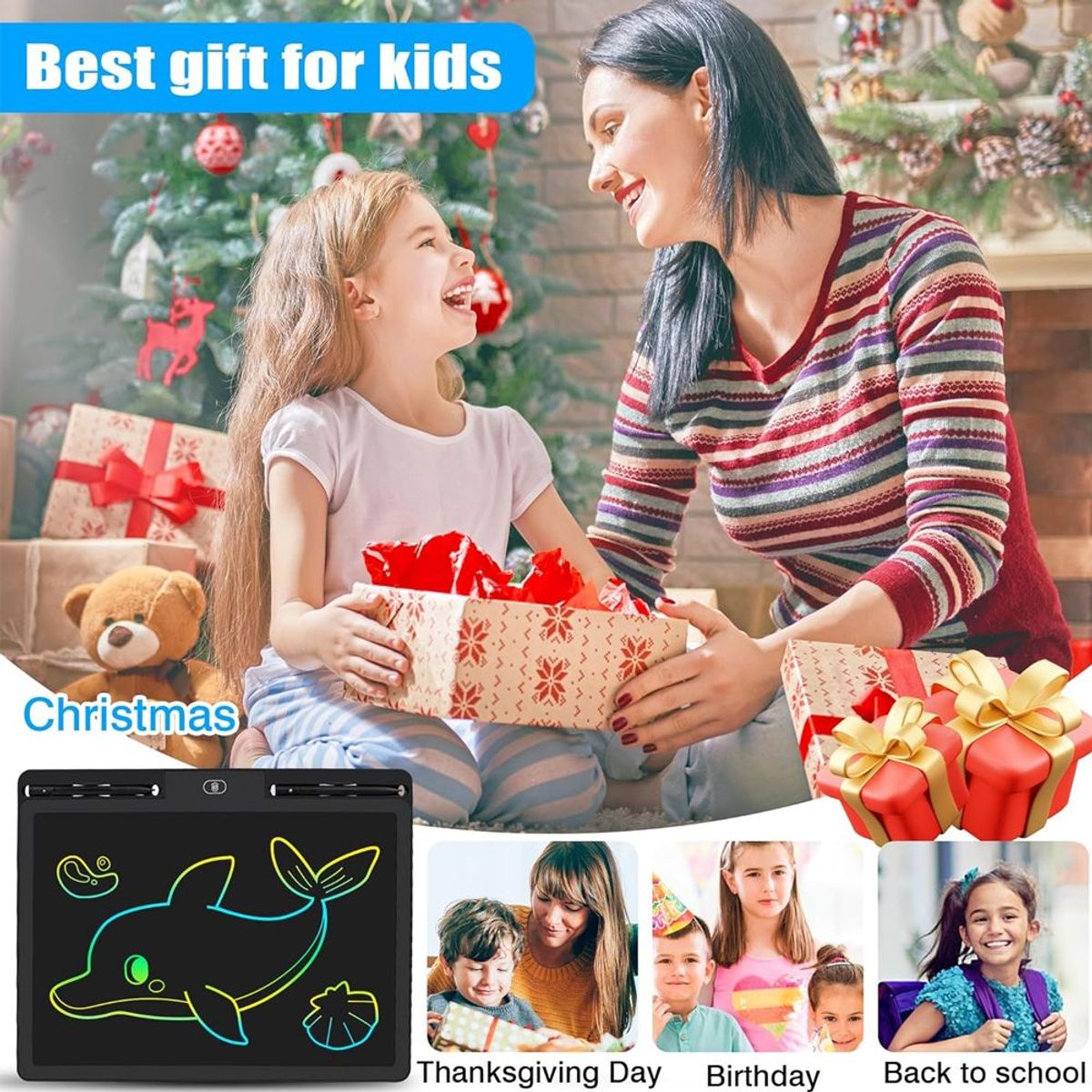 GENERICO - Pizarra de escritura borrable 2 lápices 16 pulgadas dibujo