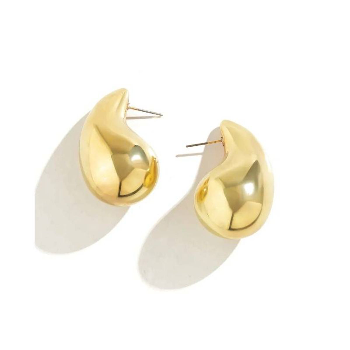 GENERICO - Aretes gota con tuercas dorado talla M
