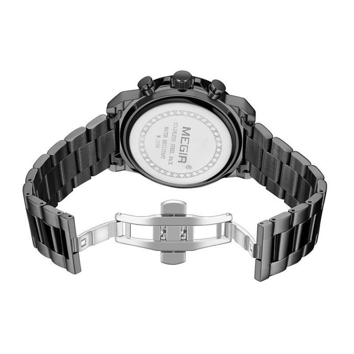 MEGIR - RELOJ MEGIR 2108 - ACERO INOXIDABLE NEGRO TOTAL