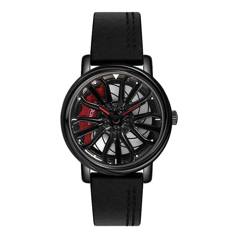 SANDA - RELOJ SANDA 1057 LEATHER - RED LEATHER WHEEL CUERO
