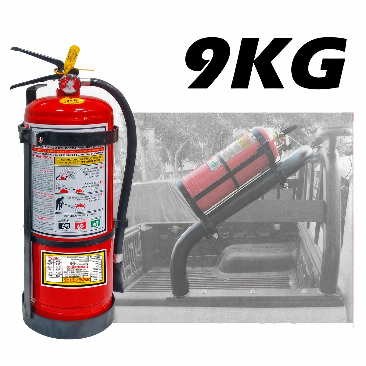 GENERICO - Soporte Porta Extintor de 9KG Metal Alta Resistencia