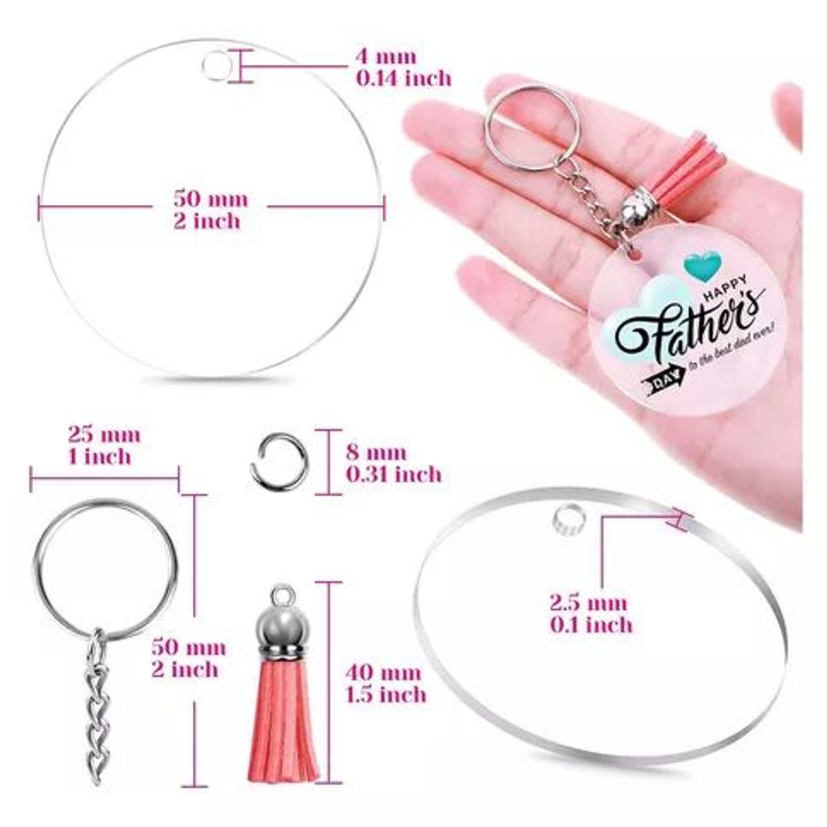 42AROZINA - Colorido Llavero Borla Coche Bolso Personalizado Encanto