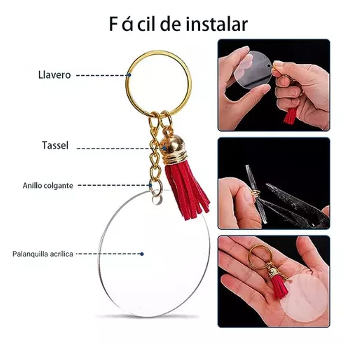 42AROZINA - Colorido Llavero Borla Coche Bolso Personalizado Encanto