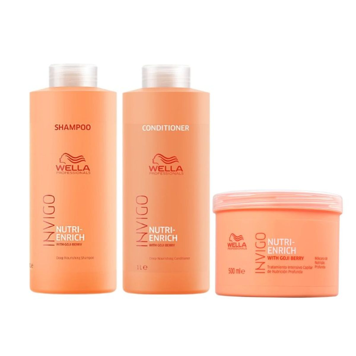 WELLA - Wella - Invigo Nutri Enrich Shampoo 1l Acondicionador 1l Mask 500ml