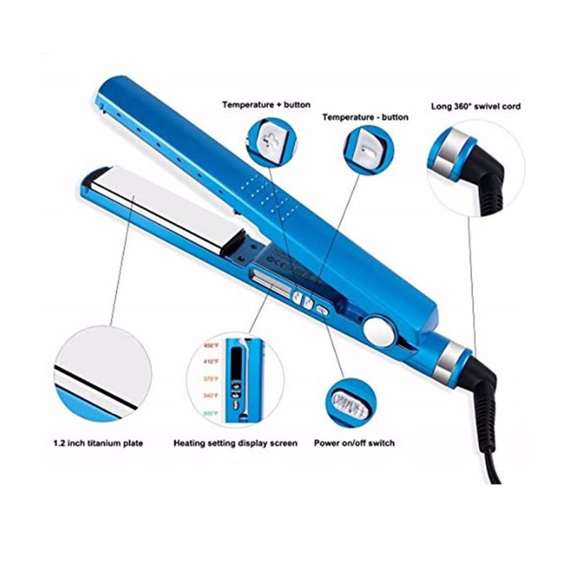 GENERICO - Plancha De Cabello Con Nano Titanium 450 F Indicador Lcd