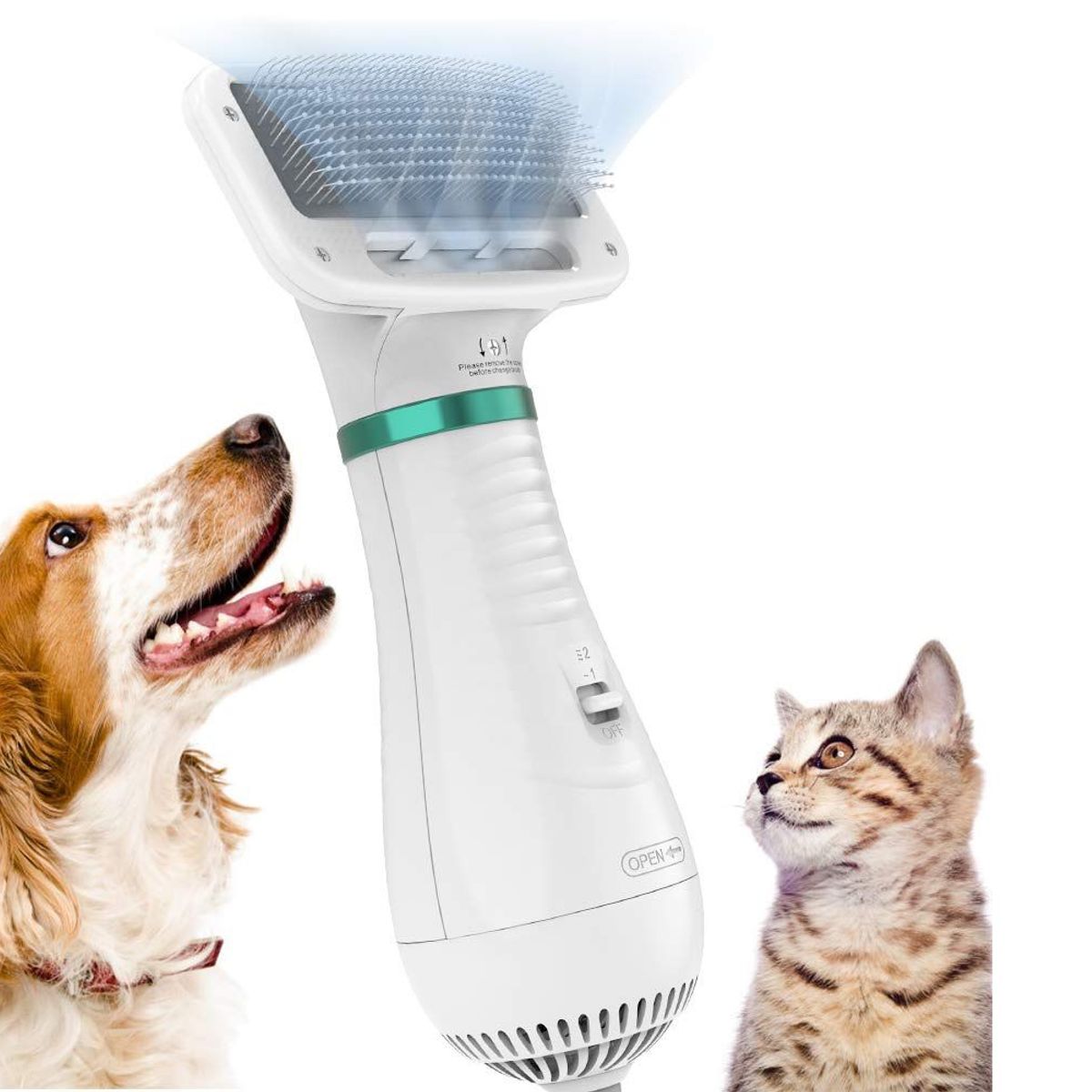 GENERICO - CEPILLO PEINE SECADOR 2 EN 1 PARA MASCOTAS