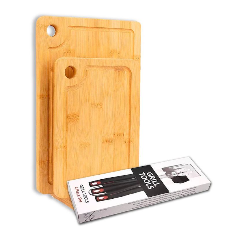 GENERICO - Tablas de corte de Bambu x Utensilios para parrilla